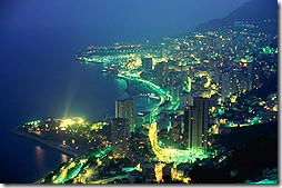 Монако ночью